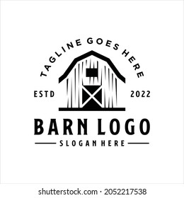barn vintage logo design template vector. 