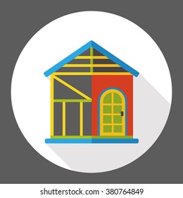 barn warehouse flat icon
