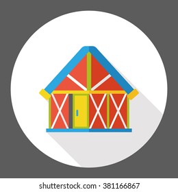 barn warehouse flat icon
