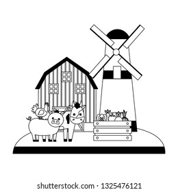 barn windmill animals vegetables farm