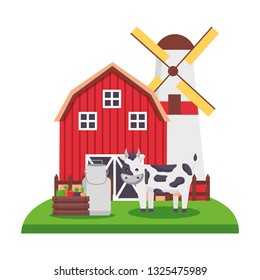barn windmill house farm