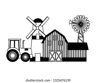 barn windmill house farm