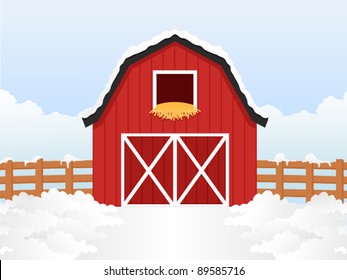 Barn In Winter