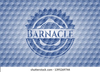 Barnacle blue polygonal badge. Vector Illustration. Detailed.
