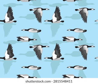 Barnacle Goose Flying Seamless Pattern Background Wallpaper