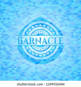 Barnacle realistic sky blue emblem. Mosaic background