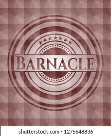 Barnacle red seamless badge with geometric pattern background.