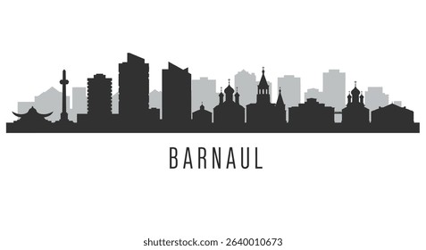 Barnaul City Skyline Silhouette Minimalist City.