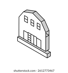 barndominium house isometric icon vector. barndominium house sign. isolated symbol illustration