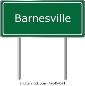 Barnesville , Georgia , road sign green vector illustration, road table, USA city