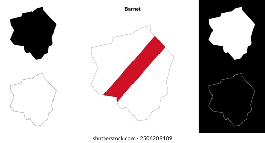 Barnet blank outline map set