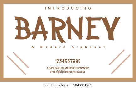 Barney font. Elegant alphabet letters font and number. Classic Lettering Minimal Fashion Designs. Typography modern serif fonts regular uppercase lowercase and numbers. vector illustration