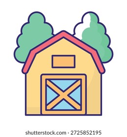 Icono de Vector de la casa de campo que puede modificar o editar fácilmente


