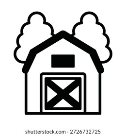Icono de Vector de la casa de campo que puede modificar o editar fácilmente

