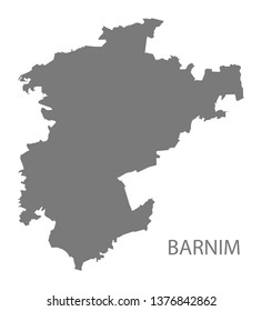 Barnim Grey County Map Of Brandenburg Germany