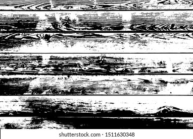 Barnwood Vector Texture Overlay. Wood Planks Isolated On White Background