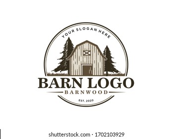 plantilla de diseño de logotipo vintage de madera de barnwood vectorial