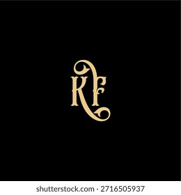Barock style design monogram modern logo letter initial royal concept KF