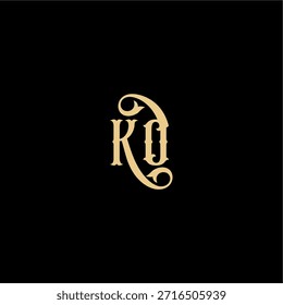 Barock-Stil Design Monogramm modernes Logo Buchstabe anfängliches königliches Konzept KO