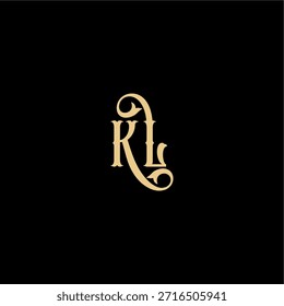 Barock-Stil Design Monogramm modernes Logo Buchstabe anfängliches königliches Konzept KL