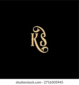 Barock style design monogram modern logo letter initial royal concept KS