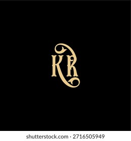 Barock-Stil Design Monogramm modernes Logo Buchstabe anfängliches königliches Konzept KR