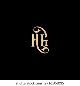 Barock-Stil Design Monogramm modernes Logo Buchstabe erstes königliches Konzept HG