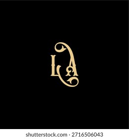 Barock estilo monograma de design moderno logotipo letra inicial conceito real LA