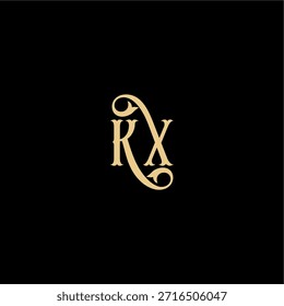 Barock-Stil Design Monogramm modernes Logo Buchstabe anfängliches königliches Konzept KX