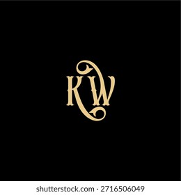 Barock-Stil Design Monogramm modernes Logo Buchstabe erstes königliches Konzept KW