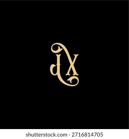 Barock-Stil Design Monogramm modernes Logo Buchstabe anfängliches königliches Konzept JX