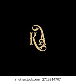 Barock-Stil Design Monogramm modernes Logo Buchstabe anfängliches königliches Konzept KA