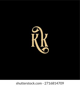 Barock-Stil Design Monogramm modernes Logo Buchstabe erstes königliches Konzept KK