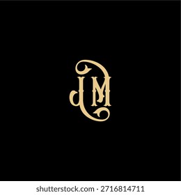 Barock style design monogram modern logo letter initial royal concept JM