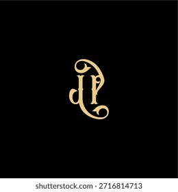 Barock-Stil Design Monogramm modernes Logo Buchstabe anfängliches königliches Konzept JP