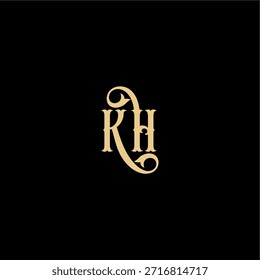Barock-Stil Design Monogramm modernes Logo Buchstabe anfängliches königliches Konzept KH
