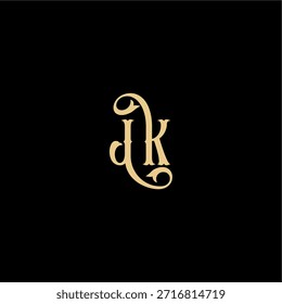 Barock-Stil Design Monogramm modernes Logo Buchstabe erstes königliches Konzept JK