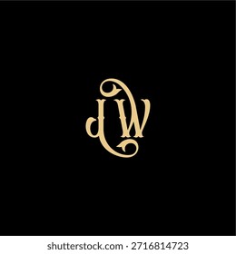 Monograma de diseño de estilo Barock logotipo moderno letra inicial concepto real JW