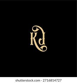Barock estilo monograma de design moderno logotipo letra inicial conceito real KJ