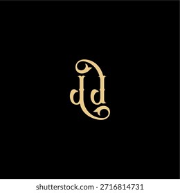 Monograma de diseño de estilo Barock logotipo moderno letra inicial concepto real JJ