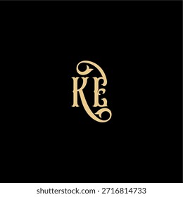 Barock-Stil Design Monogramm modernes Logo Buchstabe anfängliches königliches Konzept KE