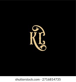 Barock-Stil Design Monogramm modernes Logo Buchstabe anfängliches königliches Konzept KC