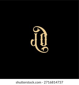 Barock-Stil Design Monogramm modernes Logo Buchstabe anfängliches königliches Konzept JO