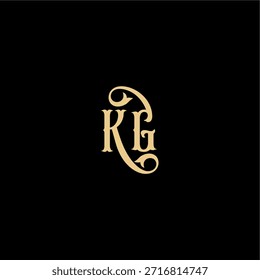 Barock-Stil Design Monogramm modernes Logo Buchstabe anfängliches königliches Konzept KG
