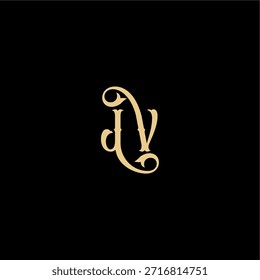 Barock-Stil Design Monogramm modernes Logo Buchstabe anfängliches königliches Konzept JV