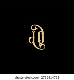 Barock style design monogram modern logo letter initial royal concept JQ