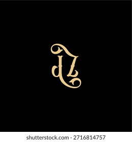 Barock-Stil Design Monogramm modernes Logo Buchstabe anfängliches königliches Konzept JZ