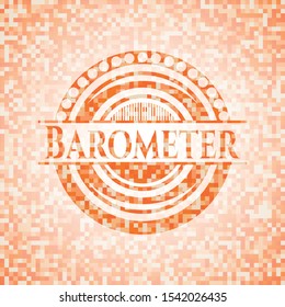 Barometer abstract orange mosaic emblem with background