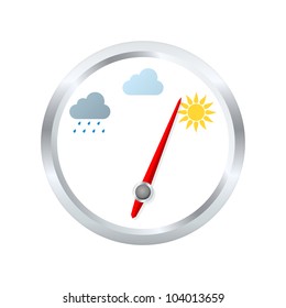 Barometer aneroid indicates sunny weather. Vector illustration