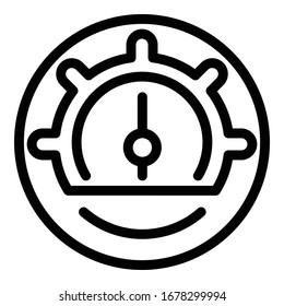 Barometer arrow icon. Outline barometer arrow vector icon for web design isolated on white background